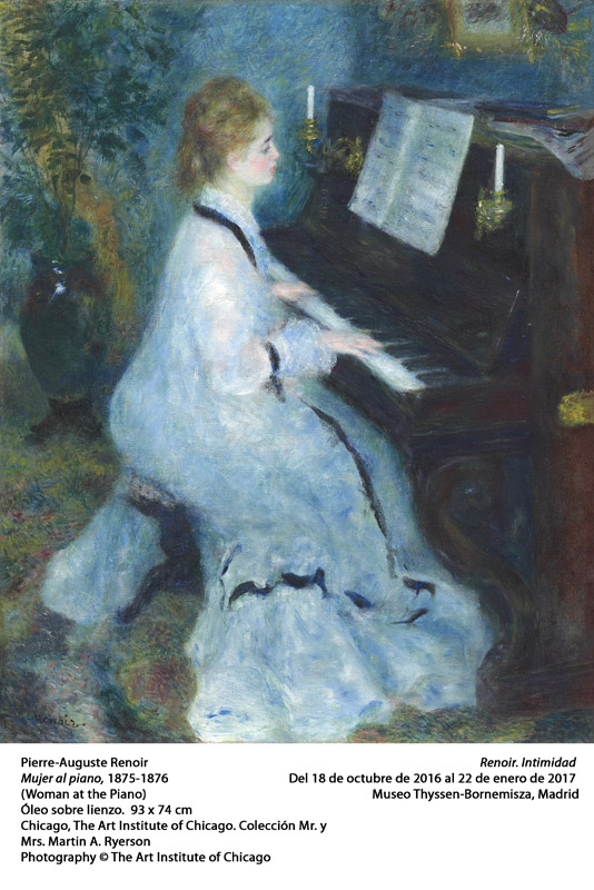 Pierre-Auguste Renoir French, 1841-1919 Woman at the Piano, 1875/76 Oil on canvas - Mr. and Mrs. Martin A. Ryerson Collection- 1937.1025 -The Art Institute of Chicago